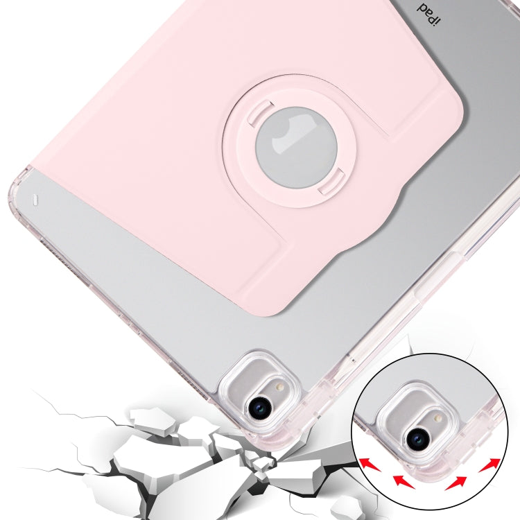 For iPad Air 13 2026 / 2025 / 2024 Clear Acrylic 360 Rotation Detachable Leather Tablet Case