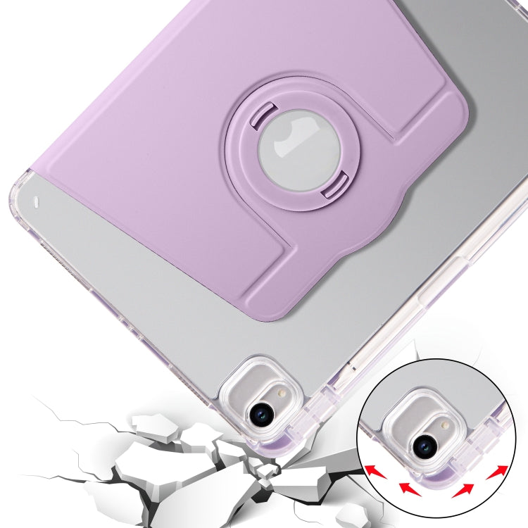 For iPad Air 13 2026 / 2025 / 2024 Clear Acrylic 360 Rotation Detachable Leather Tablet Case