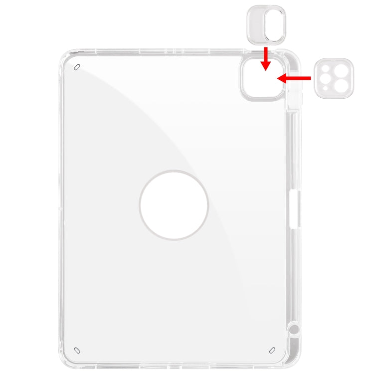 For iPad Pro 11 2025 / 2024 Clear Acrylic 360 Rotation Detachable Leather Tablet Case
