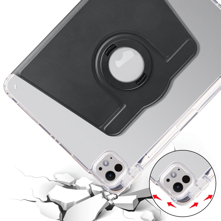 For iPad Pro 11 2025 / 2024 Clear Acrylic 360 Rotation Detachable Leather Tablet Case