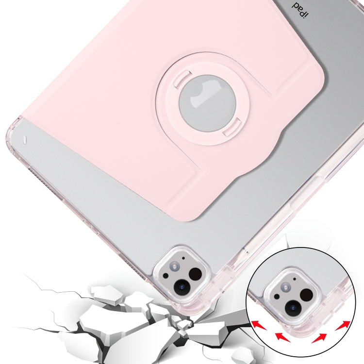 For iPad Pro 11 2025 / 2024 Clear Acrylic 360 Rotation Detachable Leather Tablet Case
