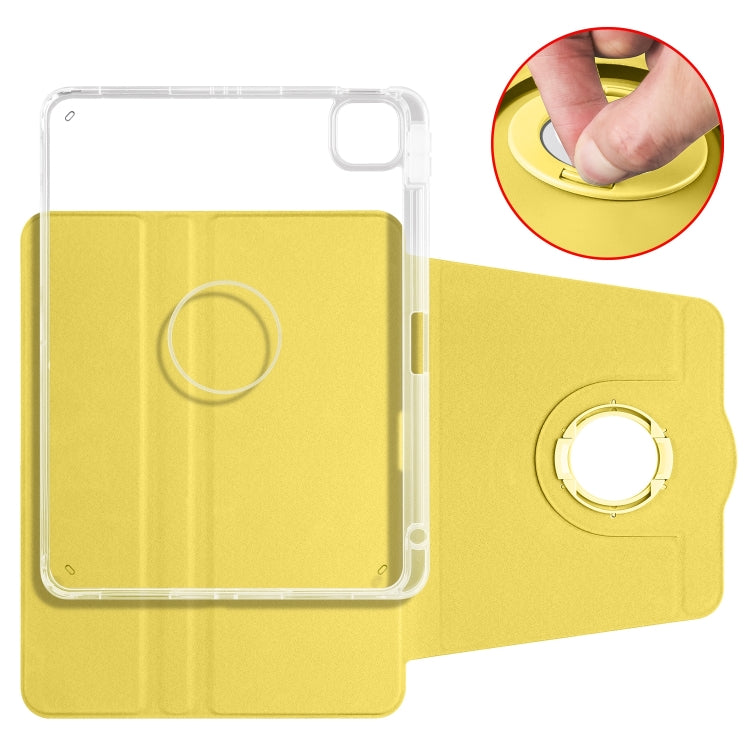 For iPad Pro 11 2025 / 2024 Clear Acrylic 360 Rotation Detachable Leather Tablet Case