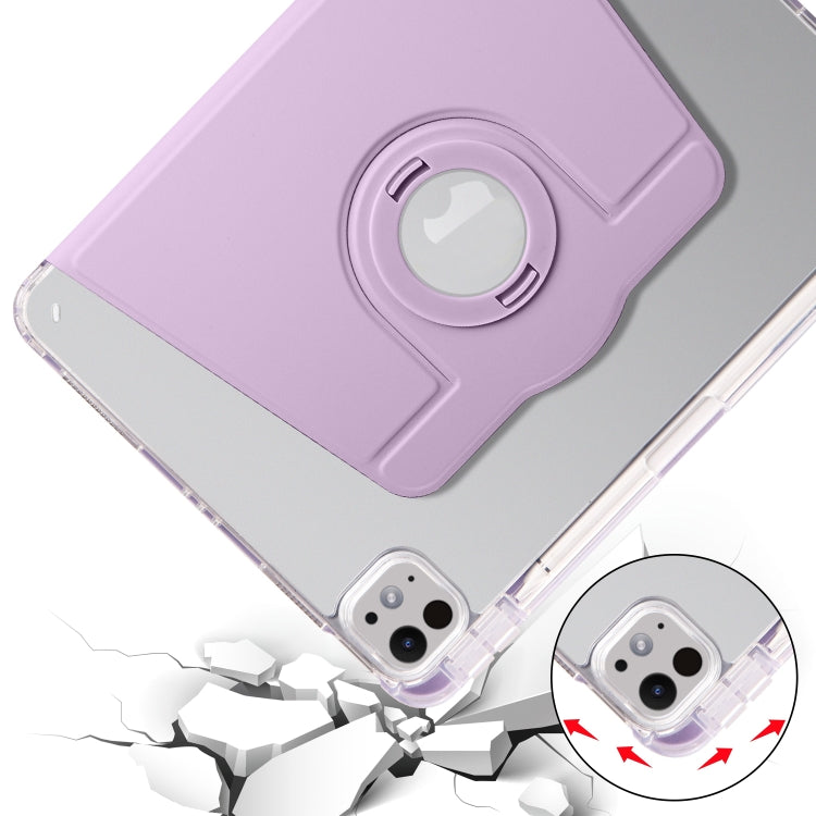For iPad Pro 11 2025 / 2024 Clear Acrylic 360 Rotation Detachable Leather Tablet Case