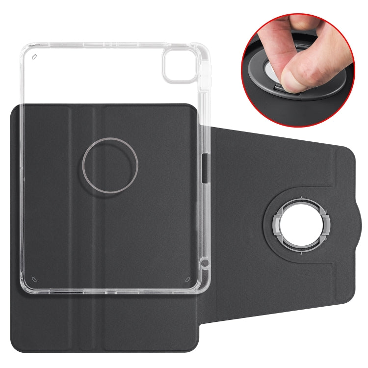 For iPad Pro 13 2025 / 2024 Clear Acrylic 360 Rotation Detachable Leather Tablet Case