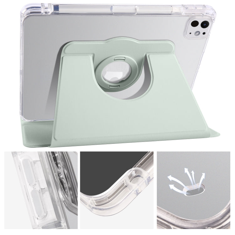 For iPad Pro 13 2025 / 2024 Clear Acrylic 360 Rotation Detachable Leather Tablet Case