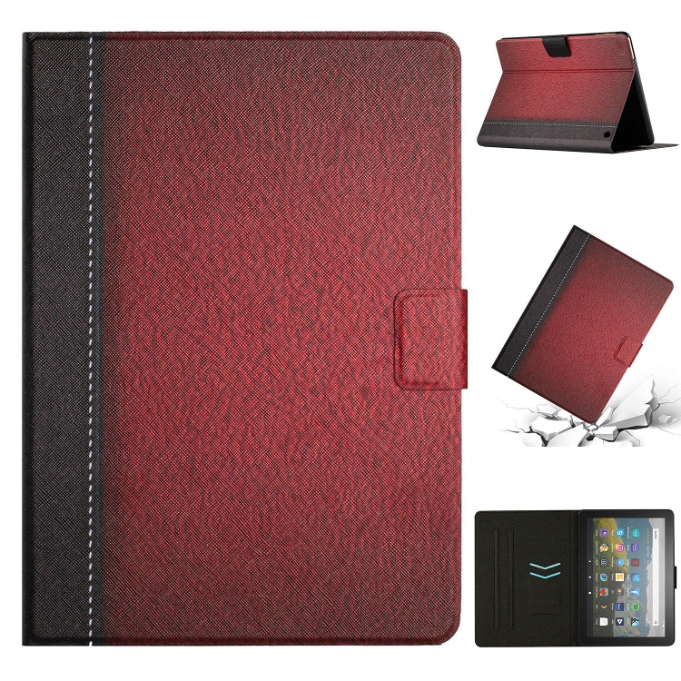 For Amazon Kindle Fire Max 11 Solid Color Stitching Smart Leather Tablet Case