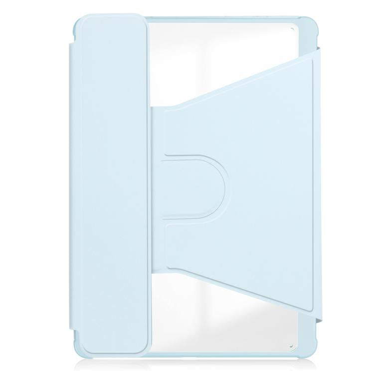 For Samsung Galaxy Tab A11+ 360 Rotation Transparent Smart Leather Case with Keyboard