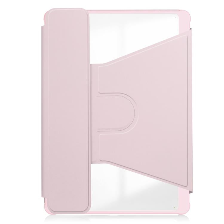 For Samsung Galaxy Tab A11+ 360 Rotation Transparent Smart Leather Case with Keyboard