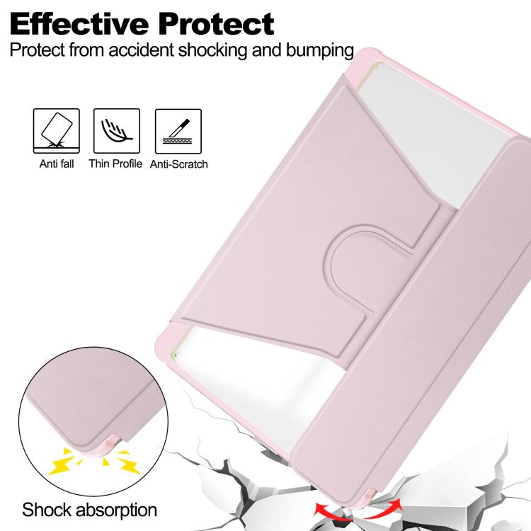 For Samsung Galaxy Tab A11+ 360 Rotation Transparent Smart Leather Case with Keyboard