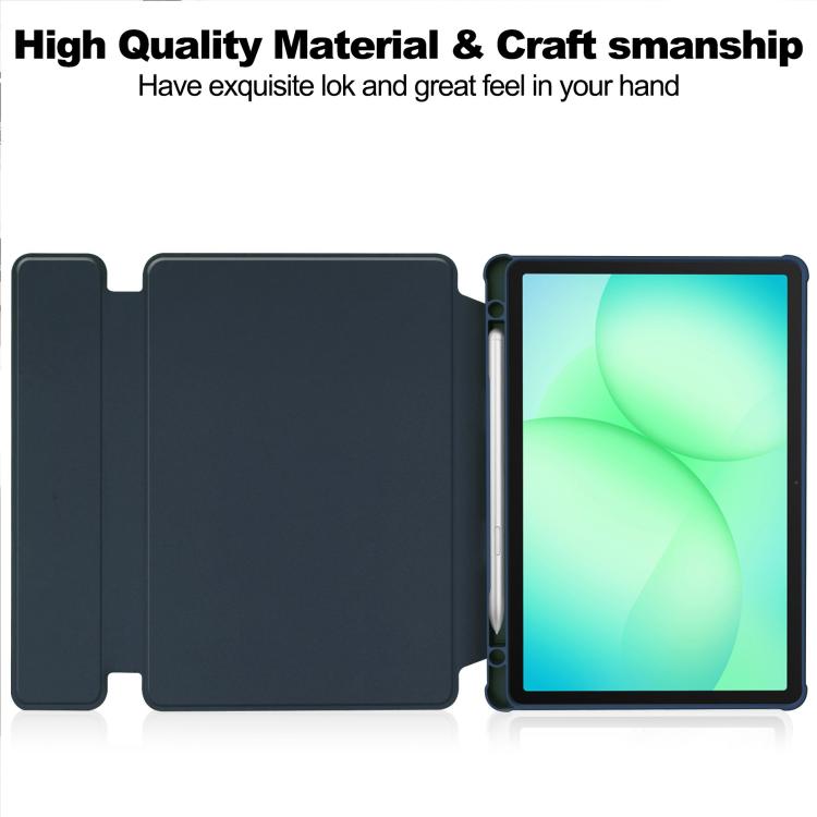 For Samsung Galaxy Tab A11+ 360 Rotation Transparent Smart Leather Case with Keyboard