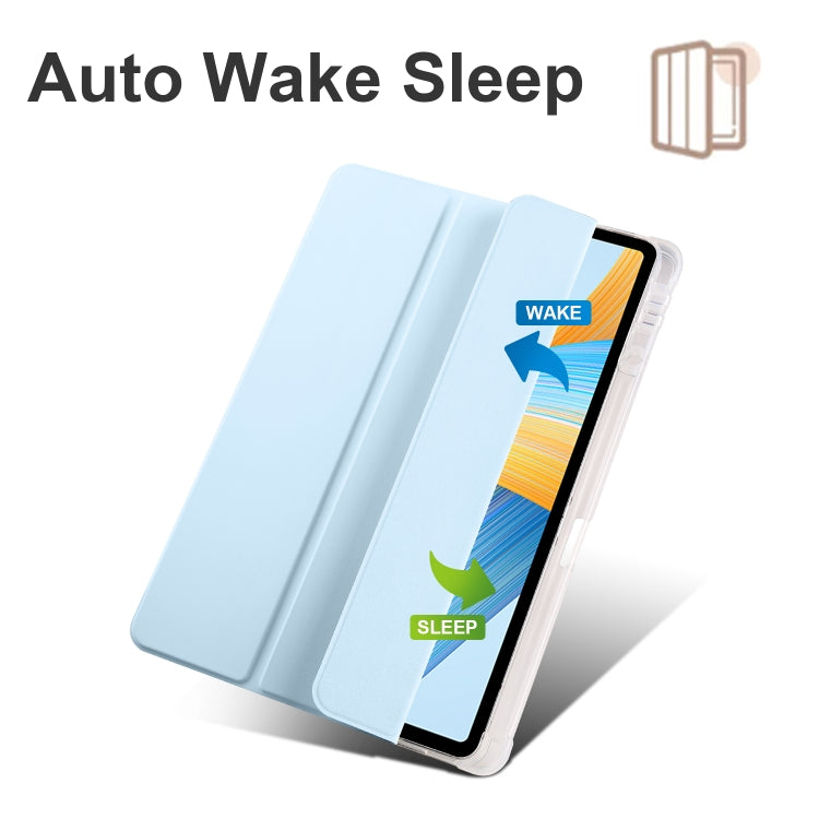For Honor Pad V8 Pro 3-folding Transparent TPU Smart Leather Tablet Case
