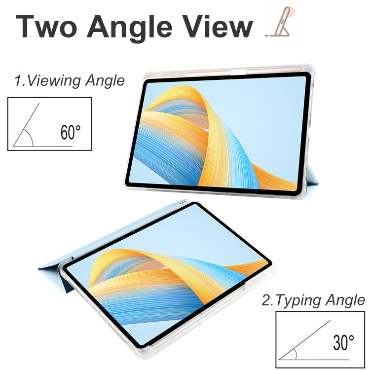 For Honor Pad V8 Pro 3-folding Transparent TPU Smart Leather Tablet Case