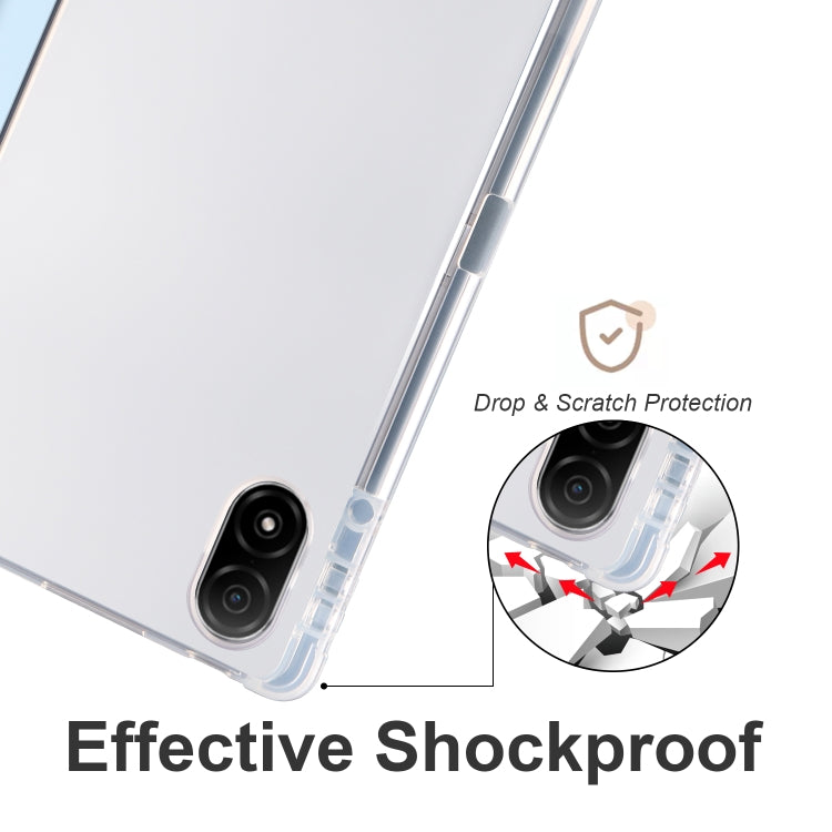 For Honor Pad V8 Pro 3-folding Transparent TPU Smart Leather Tablet Case