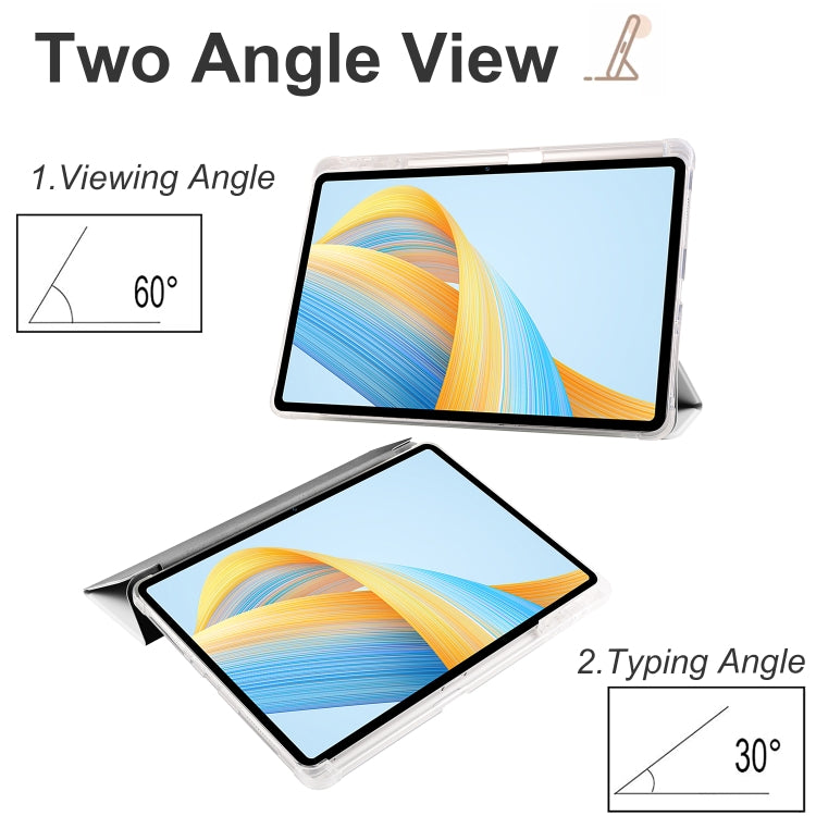 For Honor Pad V8 Pro 3-folding Transparent TPU Smart Leather Tablet Case