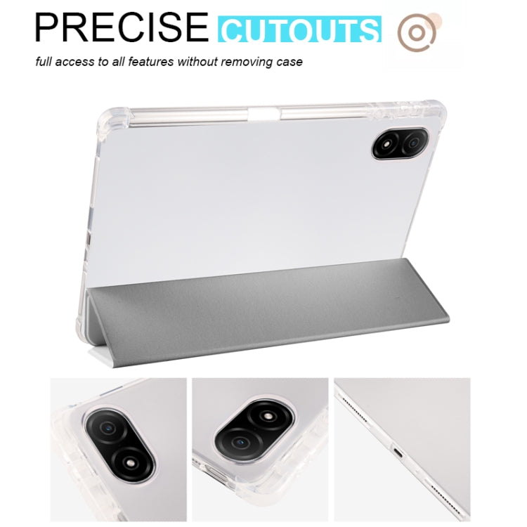 For Honor Pad V8 Pro 3-folding Transparent TPU Smart Leather Tablet Case