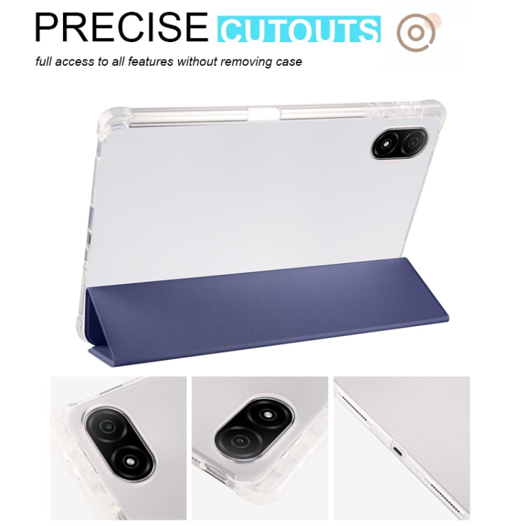 For Honor Pad V8 Pro 3-folding Transparent TPU Smart Leather Tablet Case