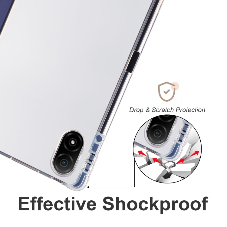 For Honor Pad V8 Pro 3-folding Transparent TPU Smart Leather Tablet Case