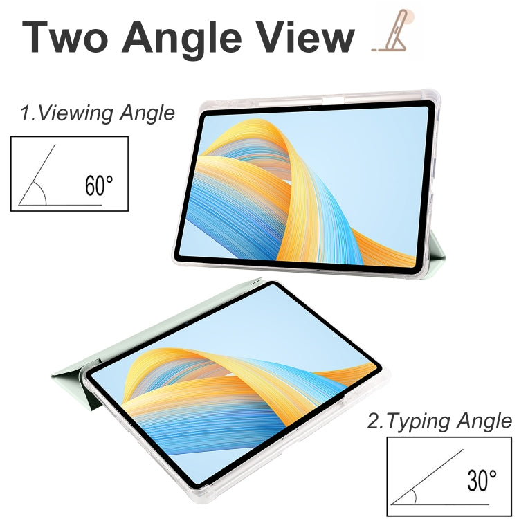 For Honor Pad V8 Pro 3-folding Transparent TPU Smart Leather Tablet Case