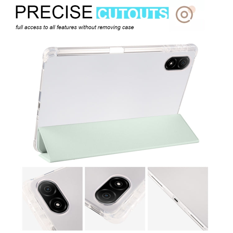 For Honor Pad V8 Pro 3-folding Transparent TPU Smart Leather Tablet Case