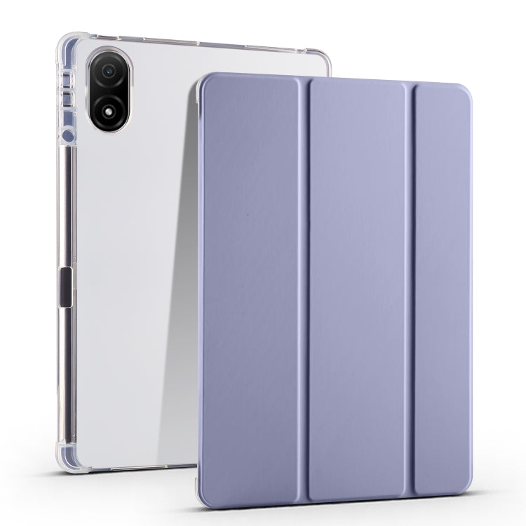 For Honor Pad V8 Pro 3-folding Transparent TPU Smart Leather Tablet Case