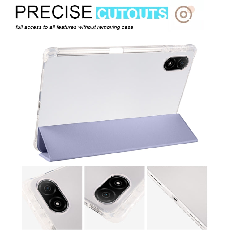 For Honor Pad V8 Pro 3-folding Transparent TPU Smart Leather Tablet Case