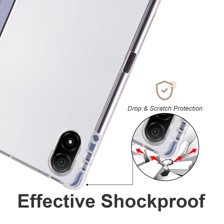 For Honor Pad V8 Pro 3-folding Transparent TPU Smart Leather Tablet Case