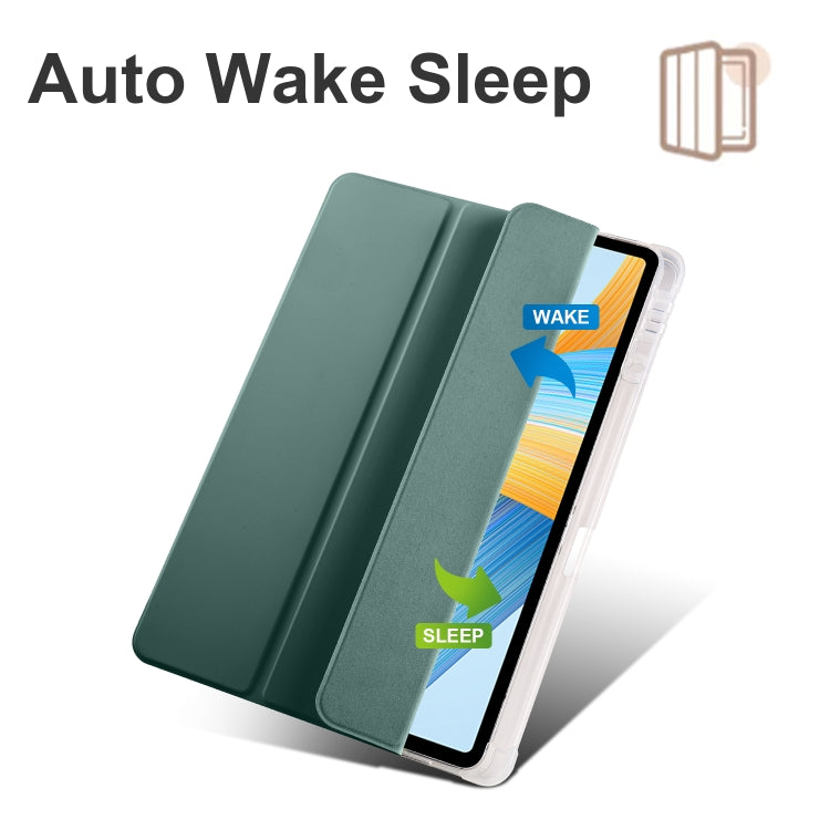 For Honor Pad V8 Pro 3-folding Transparent TPU Smart Leather Tablet Case