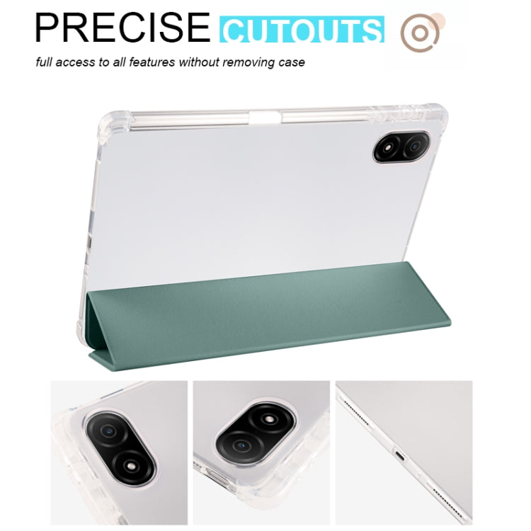 For Honor Pad V8 Pro 3-folding Transparent TPU Smart Leather Tablet Case