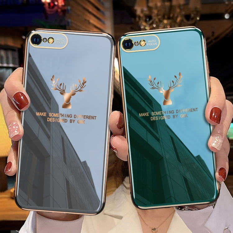 For iPhone SE 2022 / SE 2020 / 8 / 7 GKK PC + Solid Color Plating Protective Case