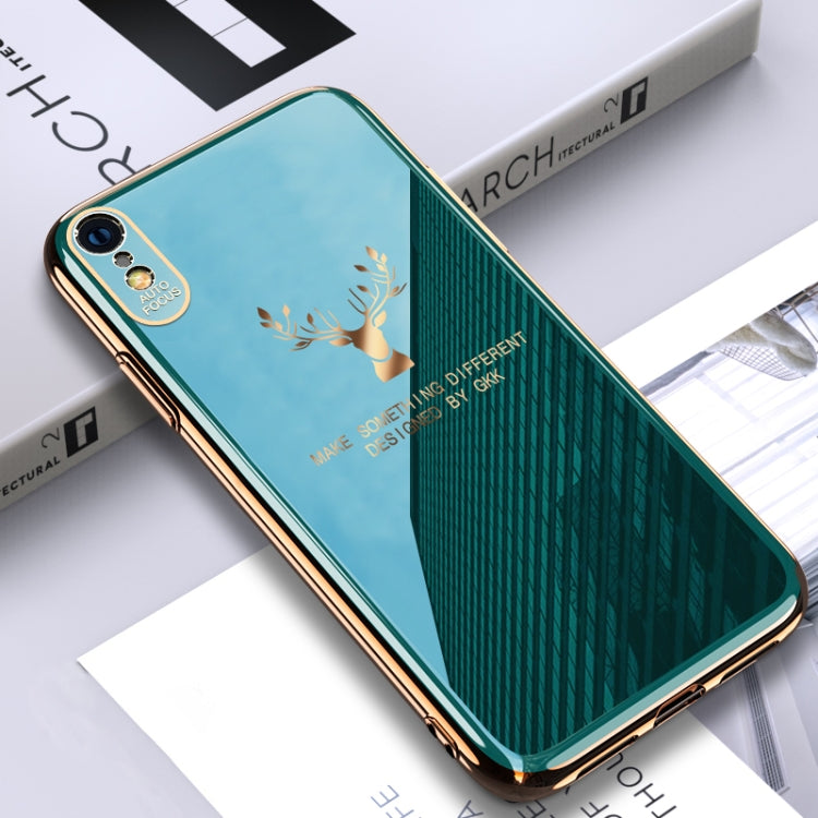 For iPhone X / XS GKK PC + Solid Color Plating Protective Case