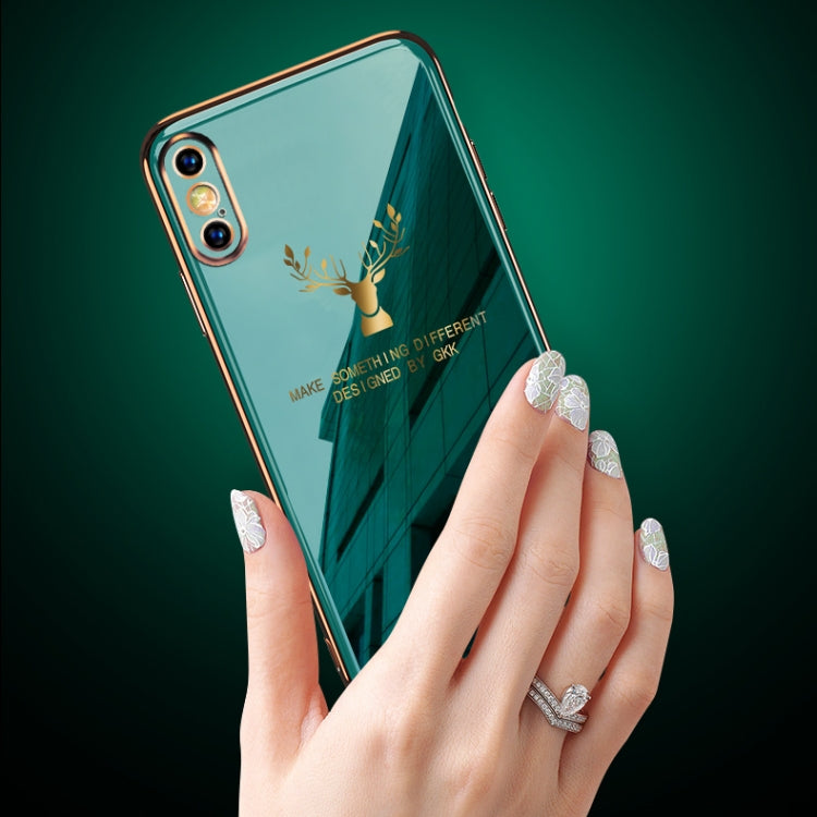 For iPhone X / XS GKK PC + Solid Color Plating Protective Case
