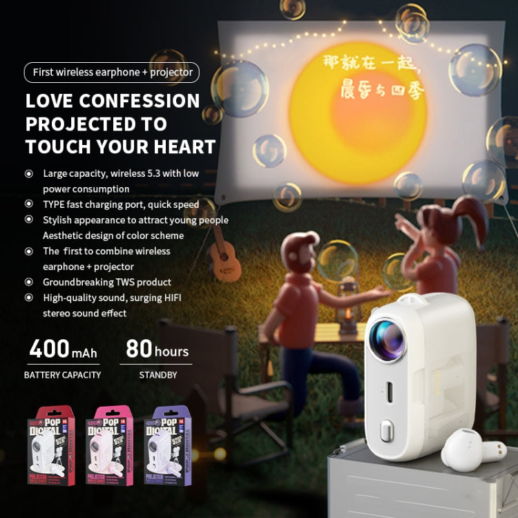 WK S28 Projection TWS Wireless Bluetooth Earphone