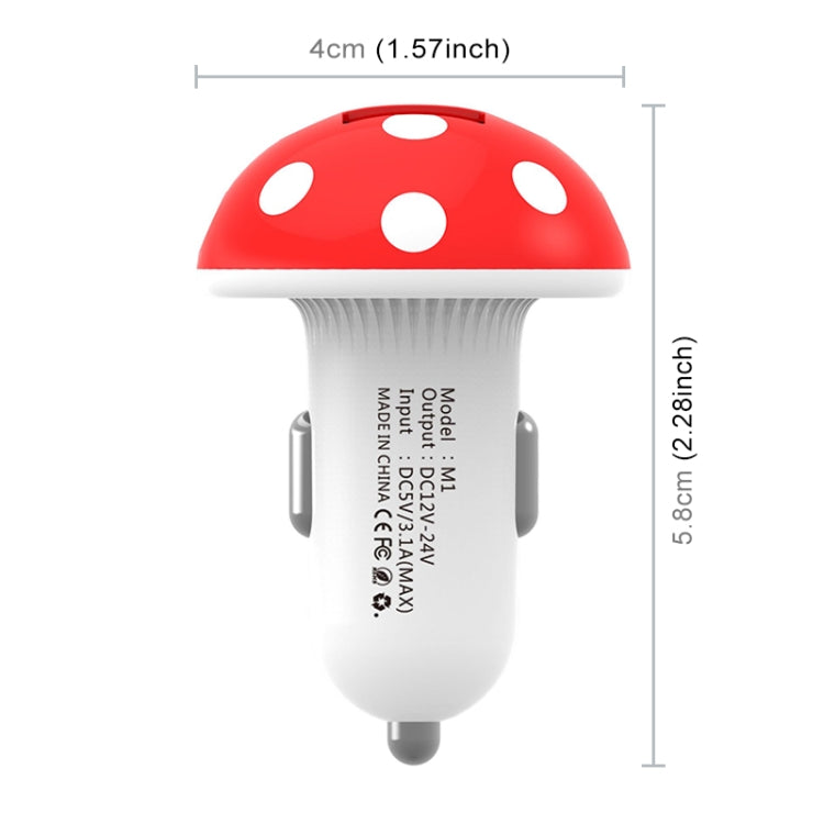 Mushroom Shape QC 3.0 Fast Charge Dual USB Car Charger