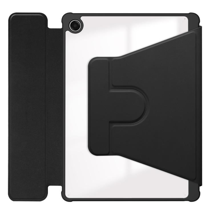 For Samsung Galaxy Tab A11+ 360 Rotation Transparent Smart Leather Case
