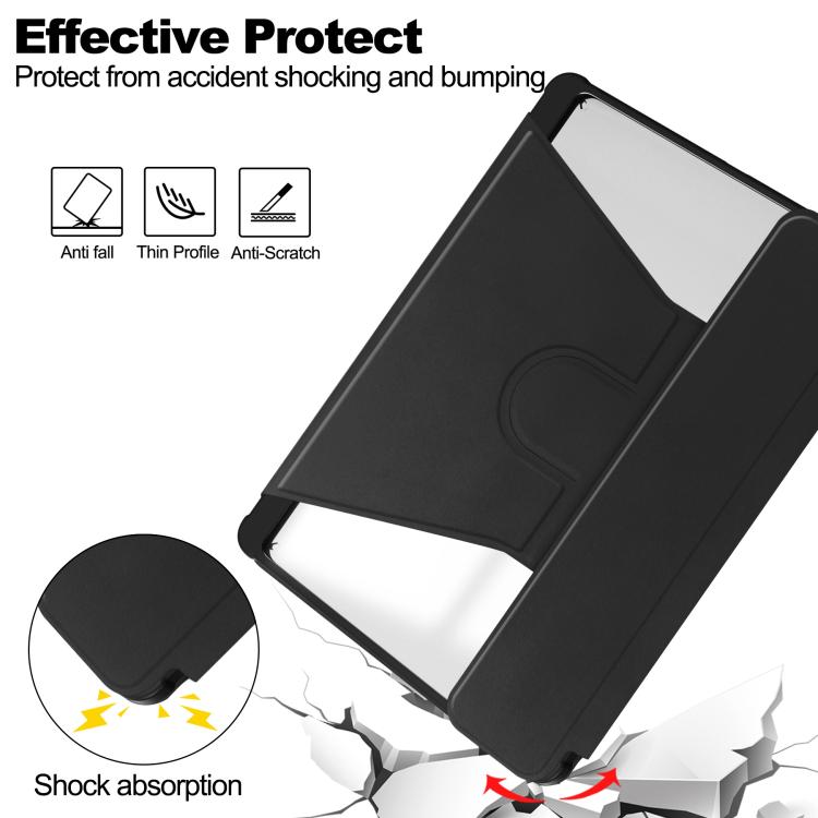 For Samsung Galaxy Tab A11+ 360 Rotation Transparent Smart Leather Case