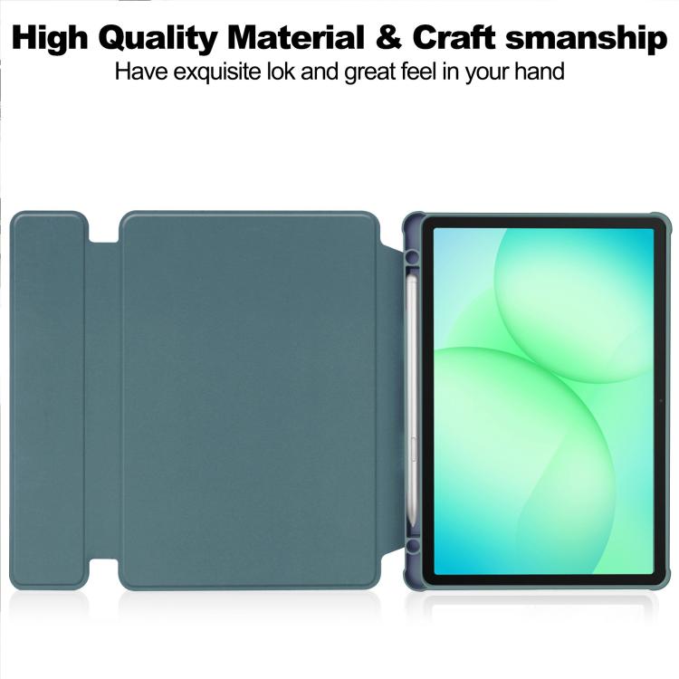For Samsung Galaxy Tab A11+ 360 Rotation Transparent Smart Leather Case
