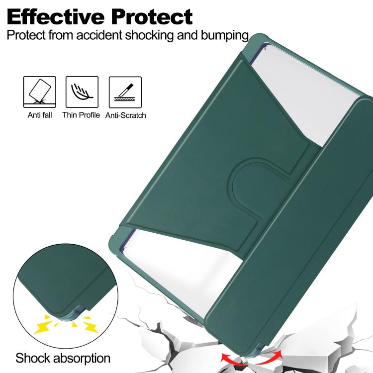 For Samsung Galaxy Tab A11+ 360 Rotation Transparent Smart Leather Case