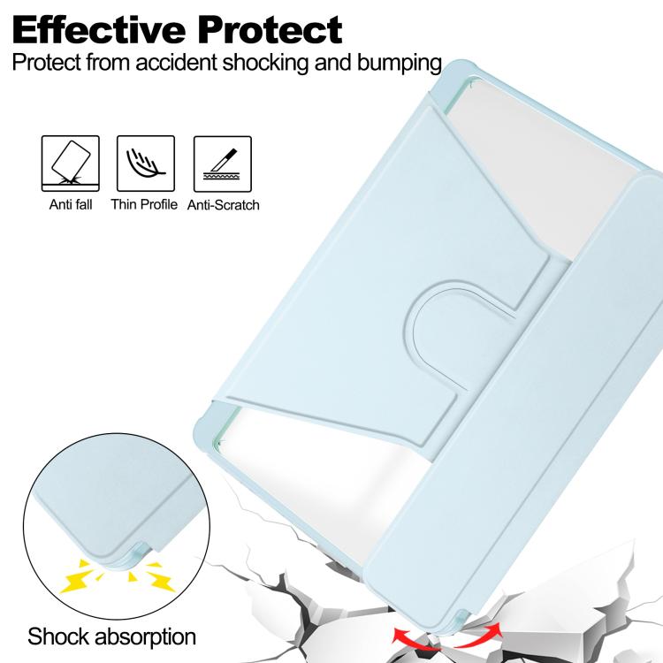 For Samsung Galaxy Tab A11+ 360 Rotation Transparent Smart Leather Case
