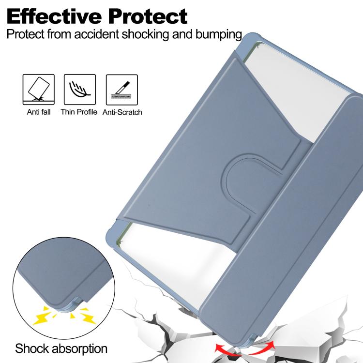 For Samsung Galaxy Tab A11+ 360 Rotation Transparent Smart Leather Case