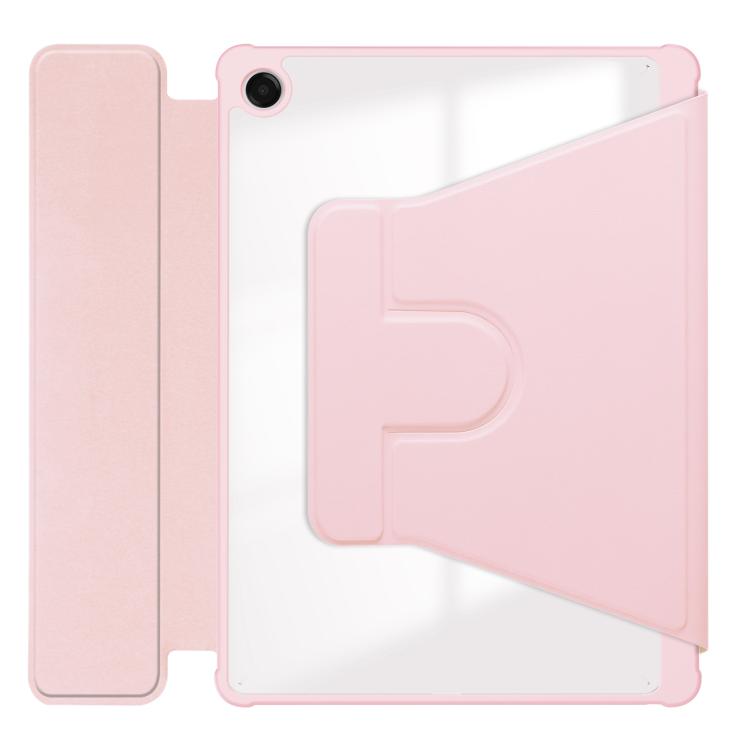 For Samsung Galaxy Tab A11+ 360 Rotation Transparent Smart Leather Case