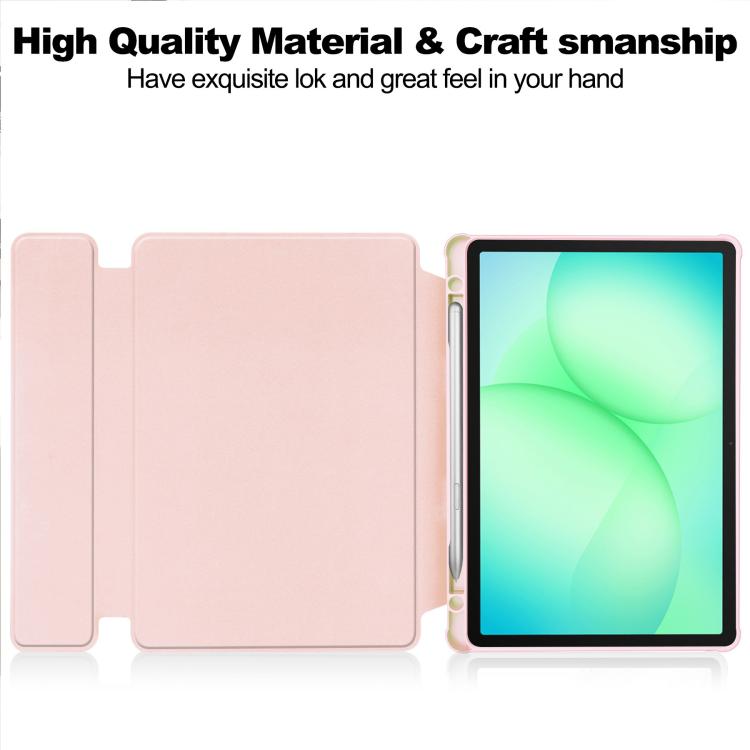 For Samsung Galaxy Tab A11+ 360 Rotation Transparent Smart Leather Case
