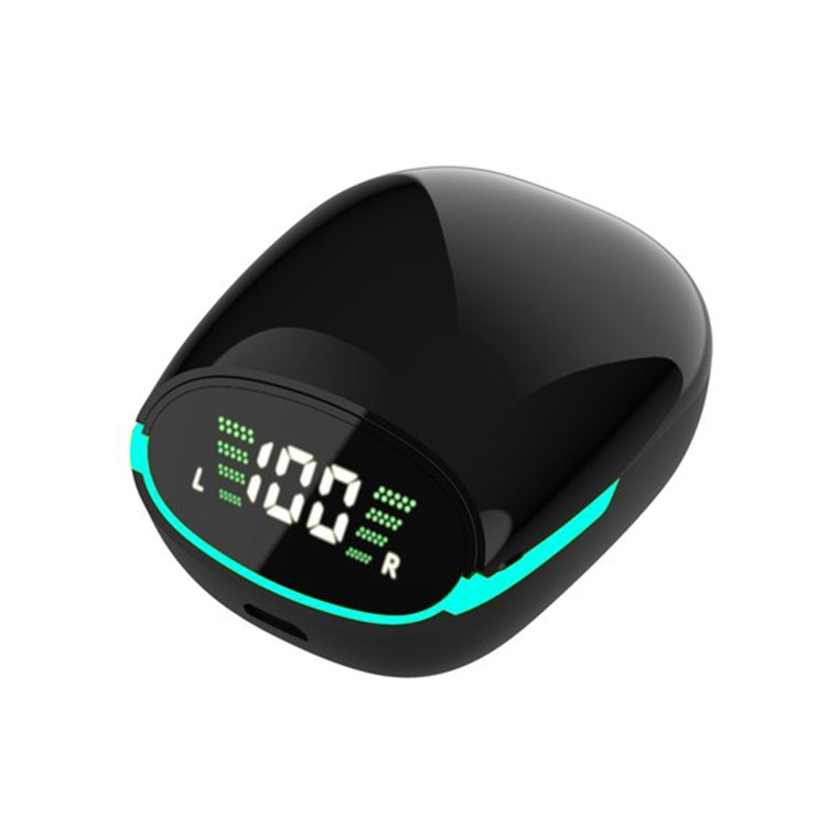 TG06 HIFI Level Intelligent Digital Display V5.1 Bluetooth Earphones(Black)
