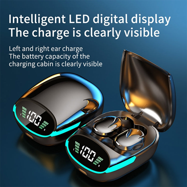 TG06 HIFI Level Intelligent Digital Display V5.1 Bluetooth Earphones(Black)