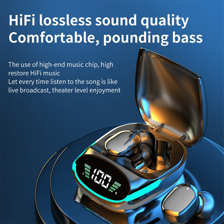 TG06 HIFI Level Intelligent Digital Display V5.1 Bluetooth Earphones(Black)