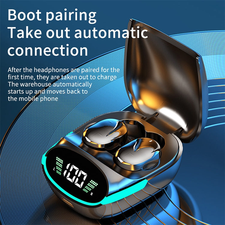 TG06 HIFI Level Intelligent Digital Display V5.1 Bluetooth Earphones(Black)