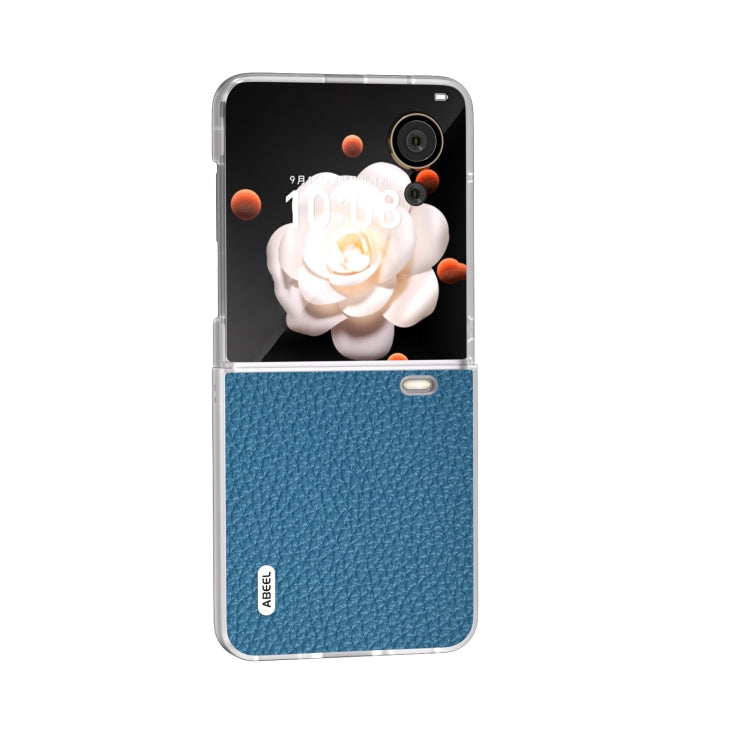For Honor Magic V Flip ABEEL Genuine Leather Litchi Texture Phone Case