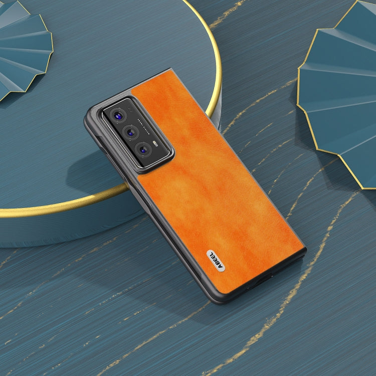 For Honor Magic V2 Dual Color Lichi Texture PU Phone Case