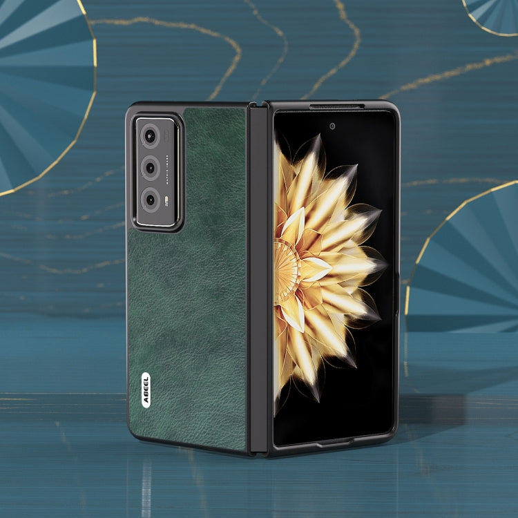 For Honor Magic V2 Dual Color Lichi Texture PU Phone Case