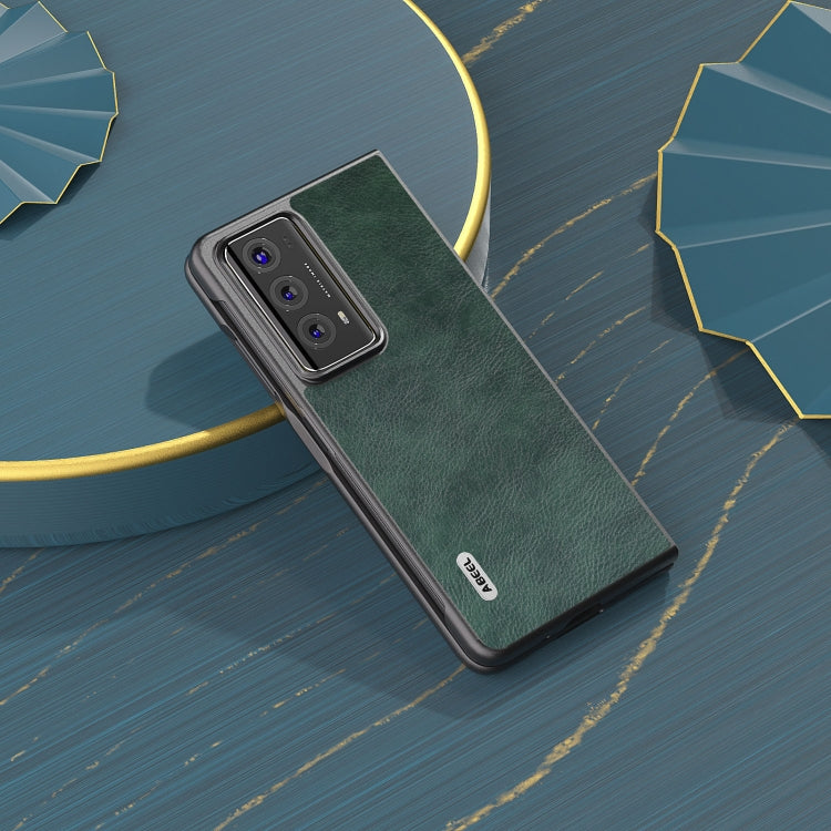 For Honor Magic V2 Dual Color Lichi Texture PU Phone Case