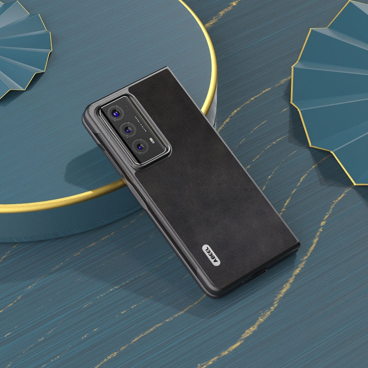 For Honor Magic V2 Two-color Calf Texture PU Phone Case